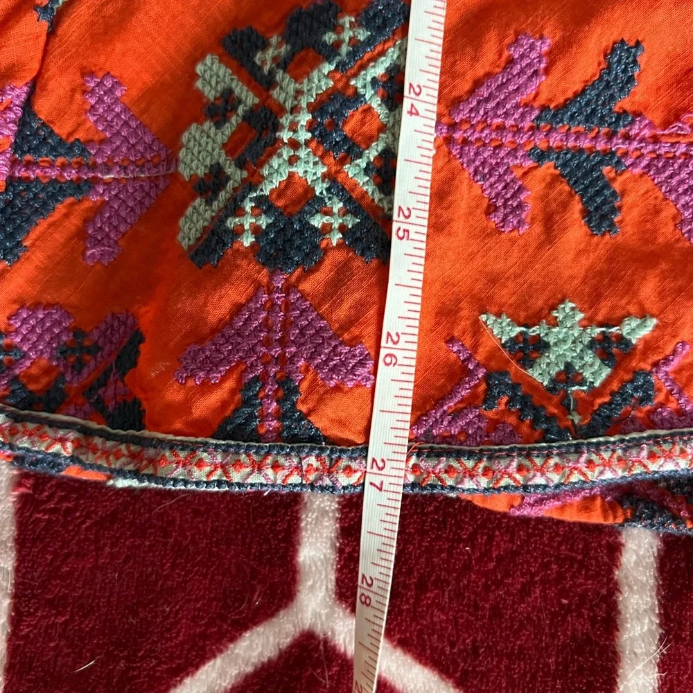 Rare! NWOT Anthropologie Dark Orange Embroidered Dress 8 - Picture 12 of 12